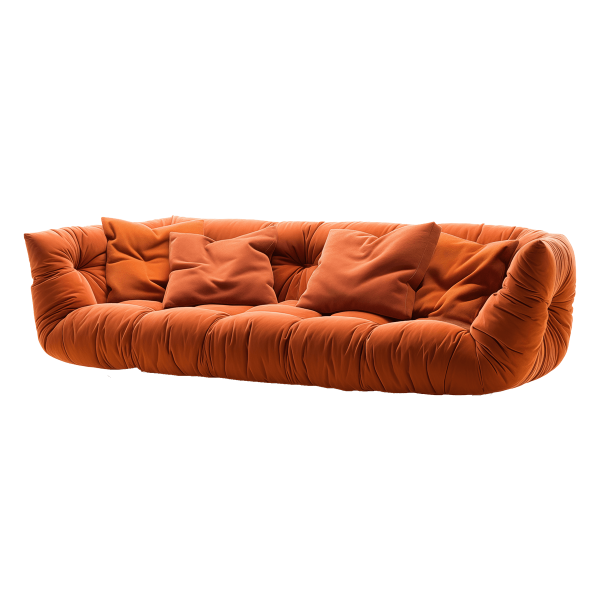 Vintage Cognac Leather Sofa - Image 2