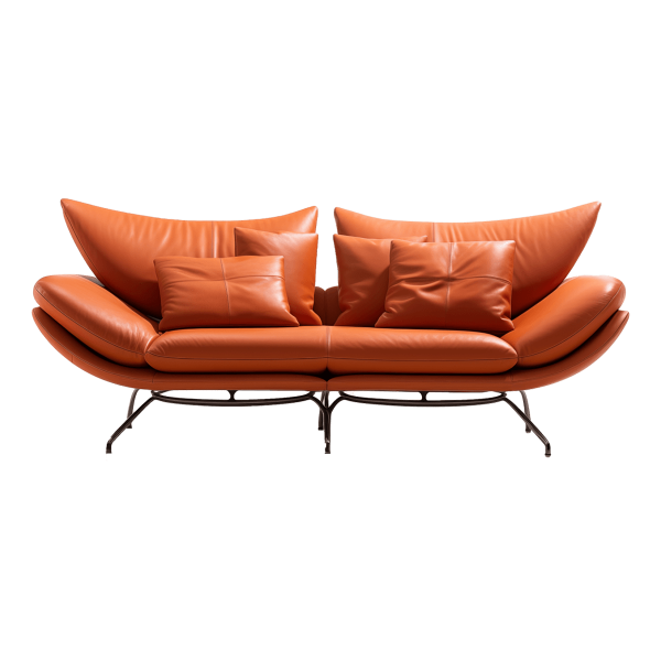 Vintage Cognac Leather Sofa - Image 4